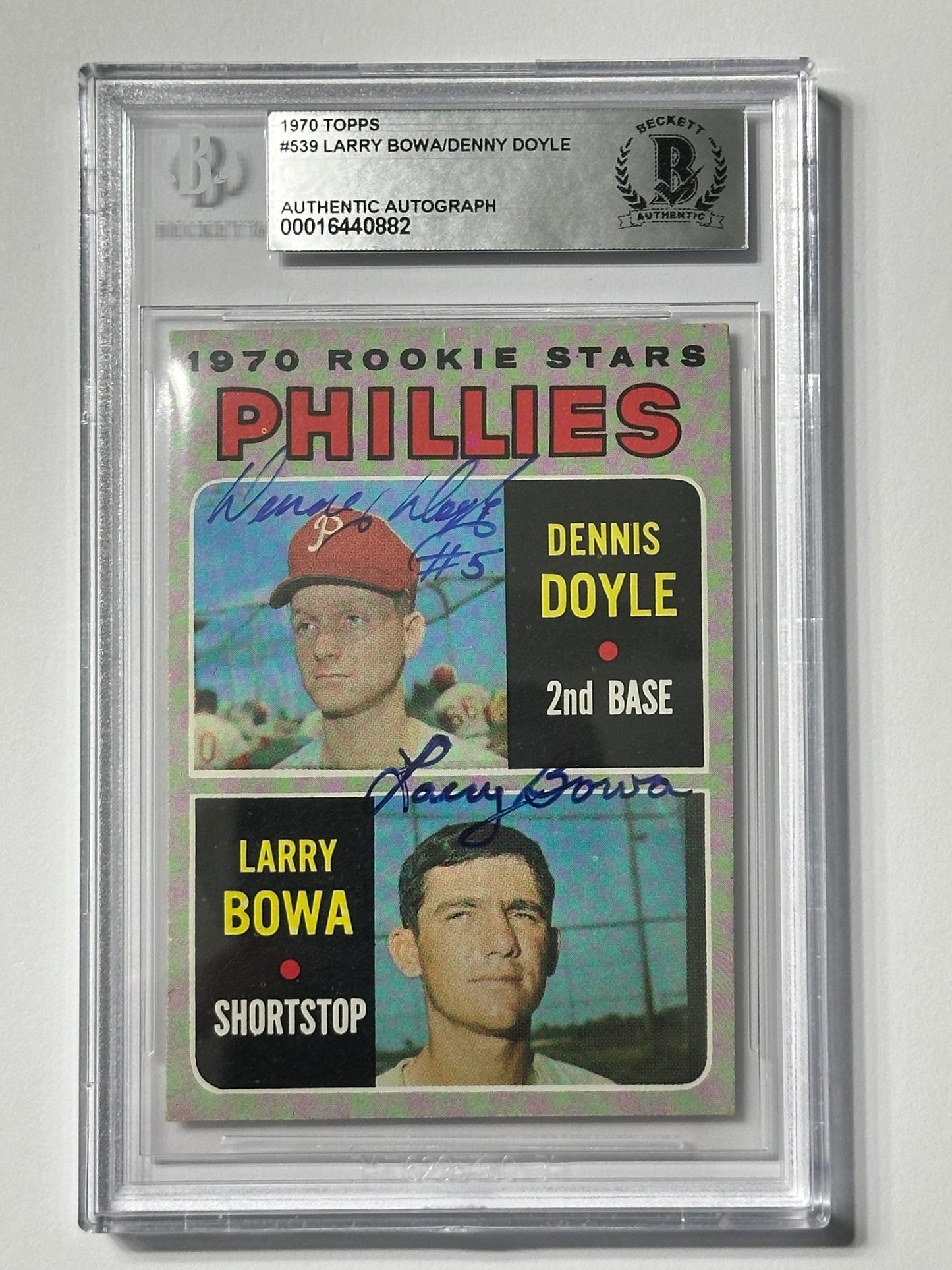 Larry Bowa Doyle 1970 Topps Phillies Signed Baseball Card - Beckett