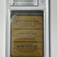 Bob Boone Ivie 1973 Topps Phillies Signed Baseball Card - Beckett