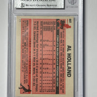 Al Holland 1983 TT Phillies Signed Baseball Card - Beckett