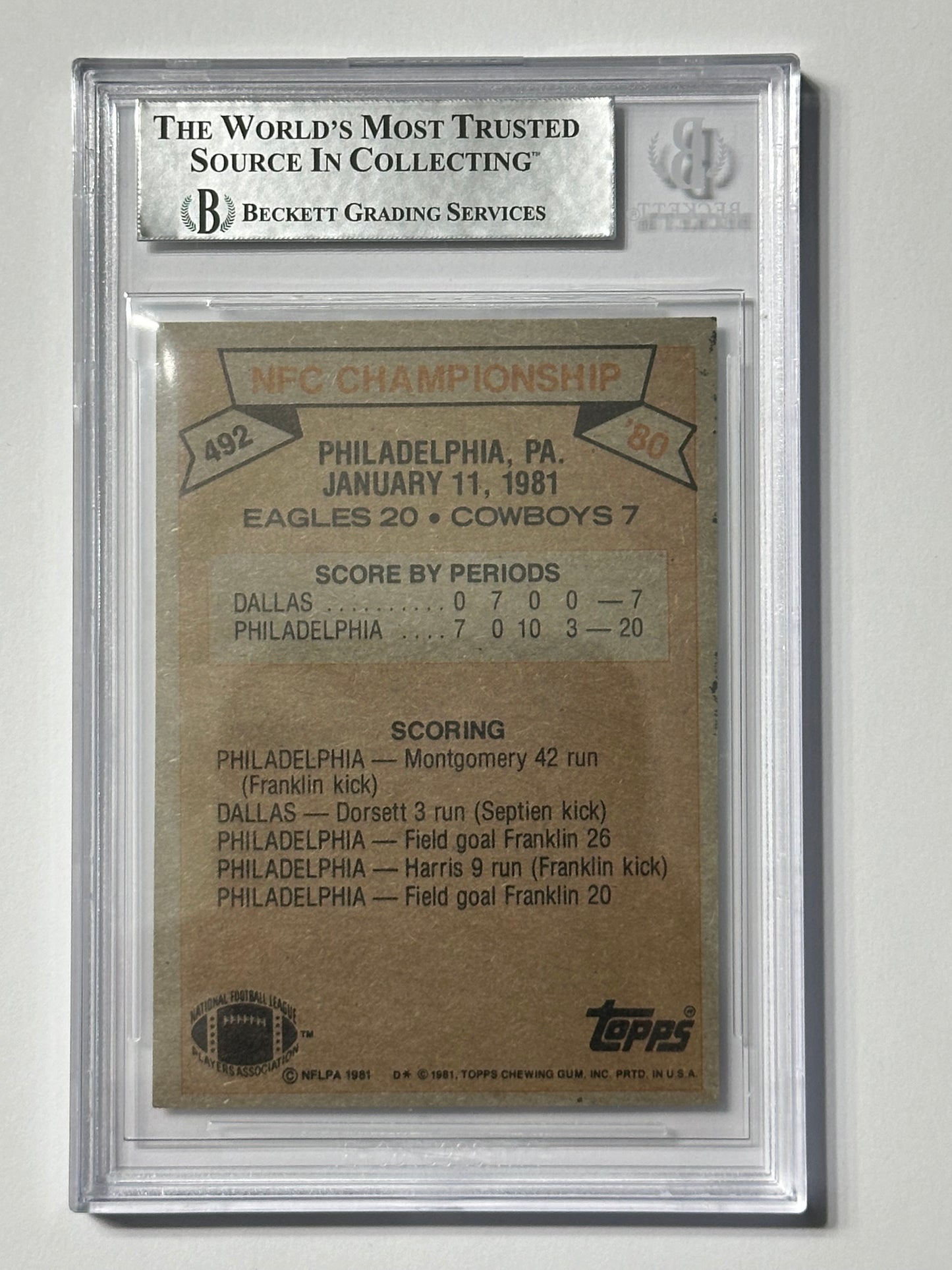 Ron Jaworski 1981 Topps NFC Eagles Signed Football Card - Beckett