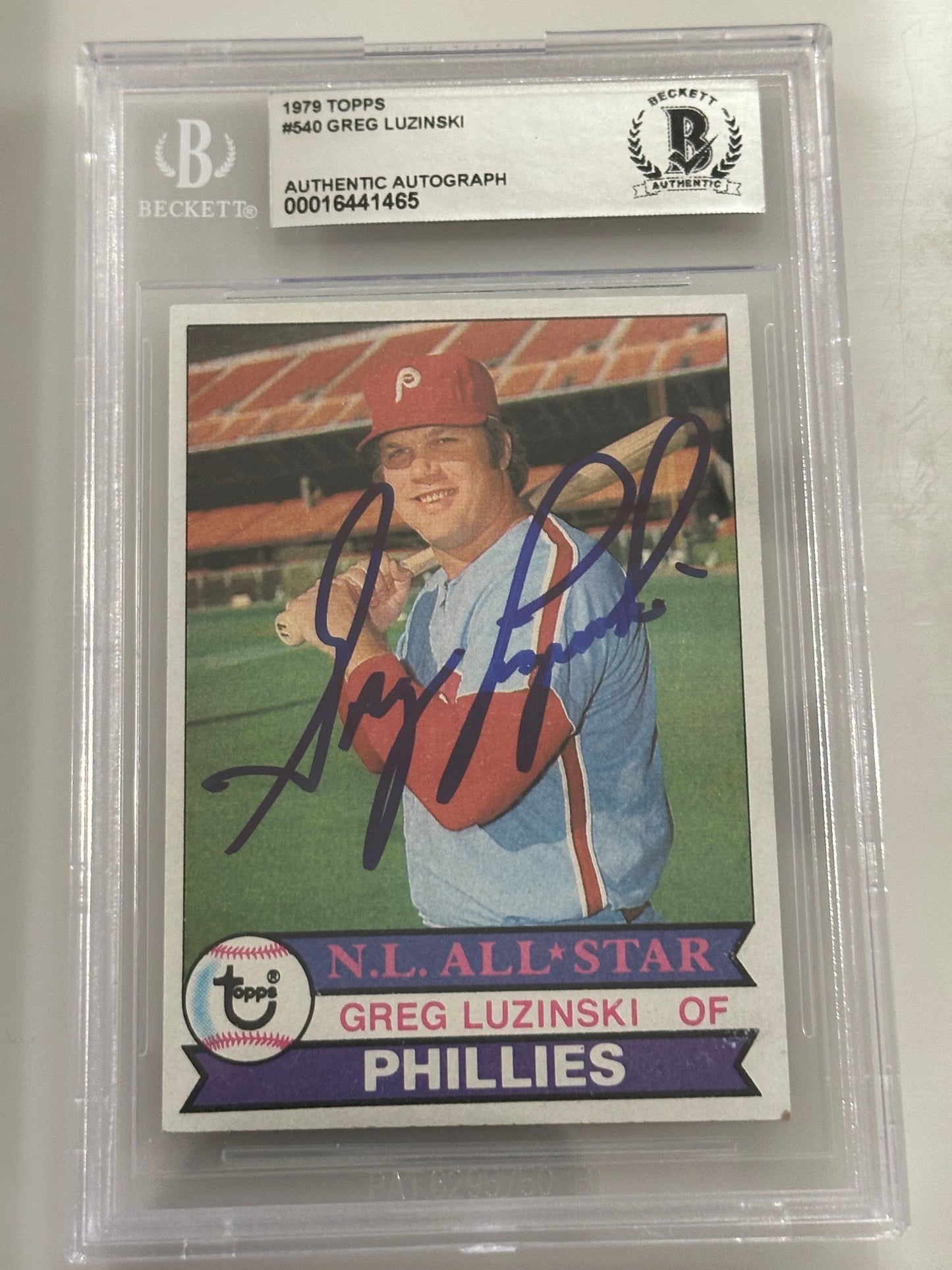 Greg Luzinski 1979 Topps Phillies Signed Baseball Card - Beckett