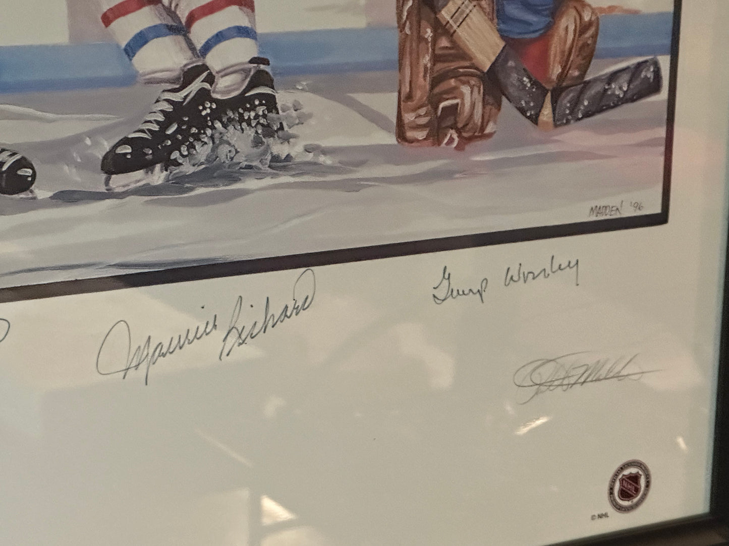 Montreal Canadiens Greats Signed Print Framed - Maurice Richard (7)