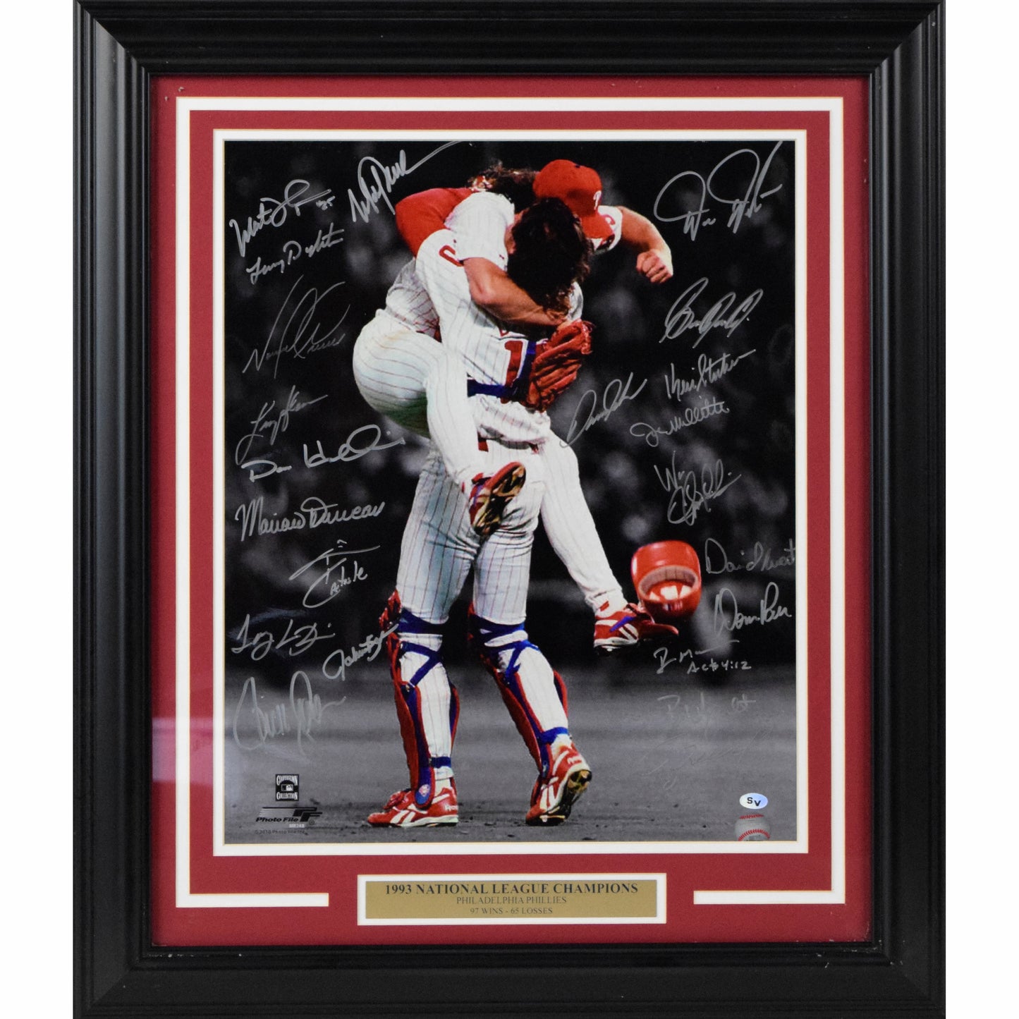 1993 Phillies Signed 16x20 Framed Photo