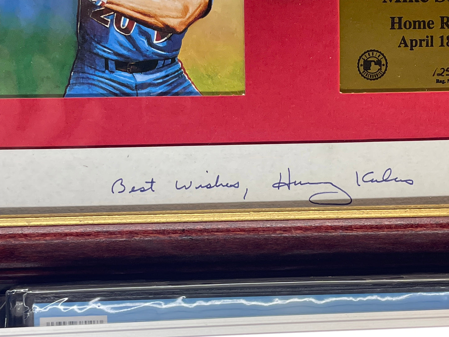 Mike Schmidt Framed Audio 500 HR Call Signed by Harry Kalas Framed.
