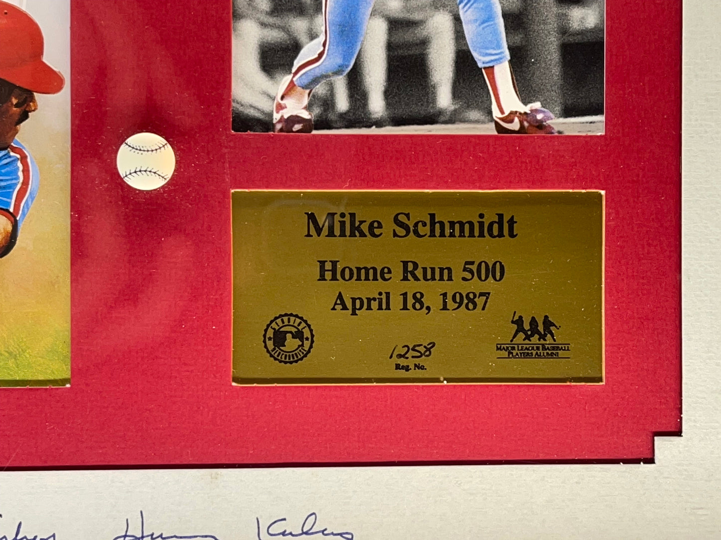 Mike Schmidt Framed Audio 500 HR Call Signed by Harry Kalas Framed.