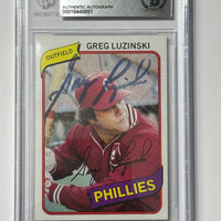 Greg Luzinski 1980 Topps Phillies Signed Baseball Card - Beckett