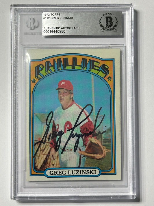Greg Luzinski 1972 Topps Phillies Signed Baseball Card - Beckett