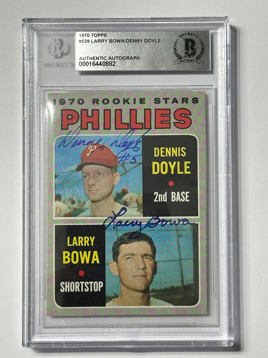Larry Bowa Doyle 1970 Topps Phillies Signed Baseball Card - Beckett
