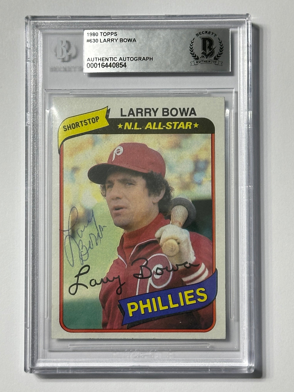 Larry Bowa 1980 Topps Phillies Signed Baseball Card - Beckett