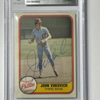 John Vukovich 1981 Fleer Phillies Signed Baseball Card - Beckett