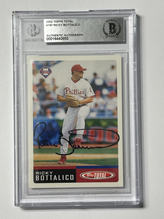Ricky Bottalico 2002 Topps T Phillies Signed Baseball Card - Beckett