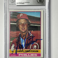 Larry Christenson 1976 Topps Phillies Signed Baseball Card - Beckett