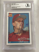 
              Tommy Greene 1991 Topps Phillies Signed Baseball Card - Beckett
            