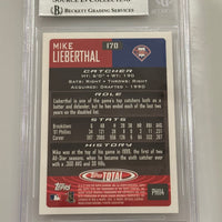 Mike Lieberthal 2002 Total Topps Phillies Signed Baseball Card - Beckett