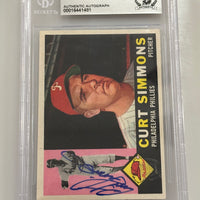 Curt Simmons 1960 Topps Phillies Signed Baseball Card - Beckett