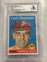 
              Curt Simmons 1958 Topps Phillies Signed Baseball Card - Beckett
            