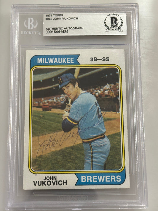 John Vukovich 1974 Topps Signed Baseball Card - Beckett