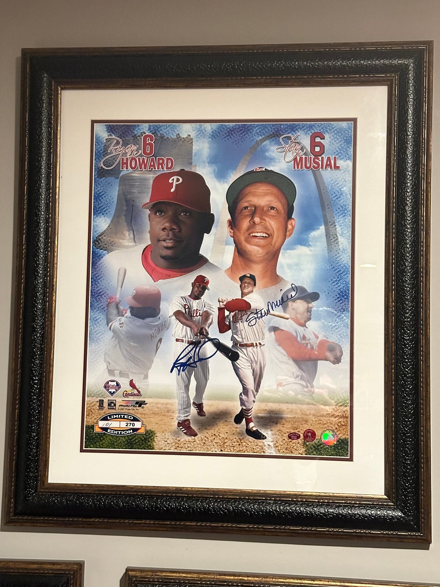 Ryan Howard Stan Musial Signed 16x20 Framed Photo