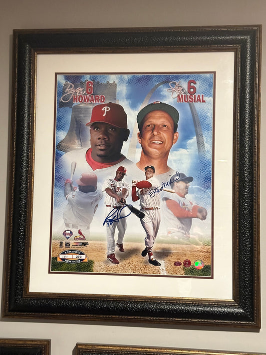 Ryan Howard Stan Musial Signed 16x20 Framed Photo