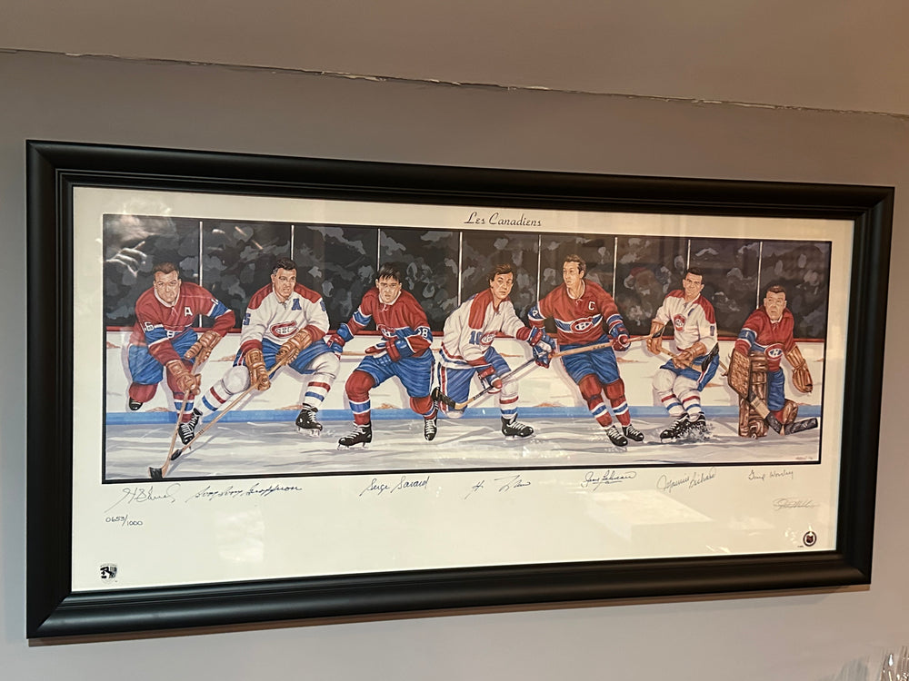 Montreal Canadiens Greats Signed Print Framed - Maurice Richard (7)