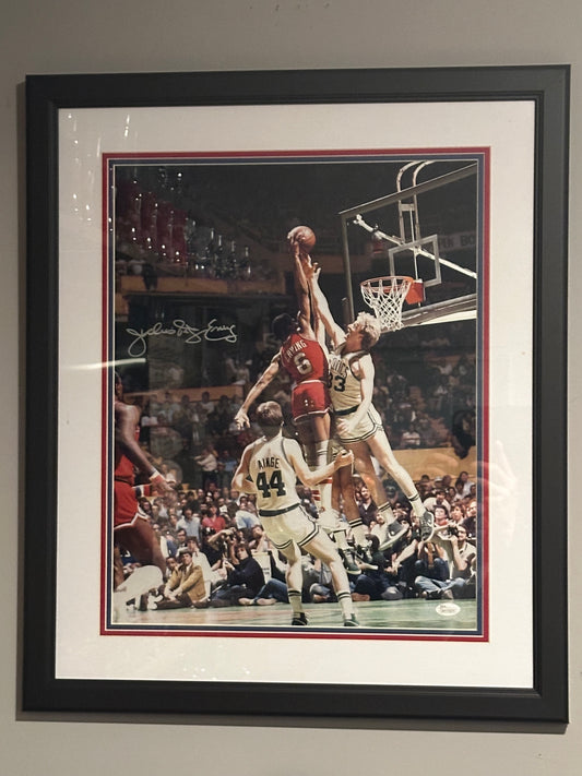 Julius Erving Signed 16x20 Framed Photos 76ers JSA