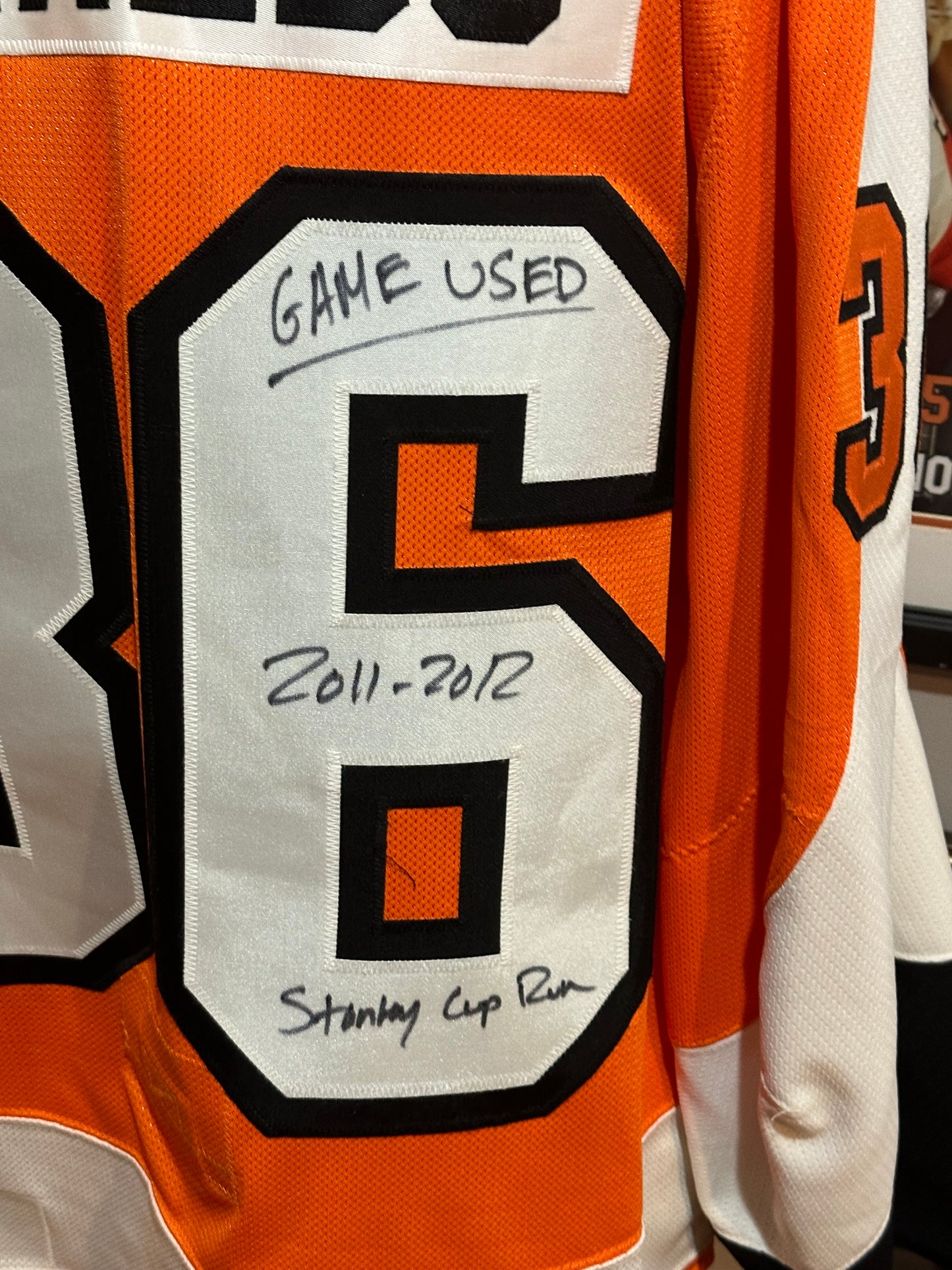 Zak Rinaldo Signed Game Used Jersey Flyers 2011-2012 COA