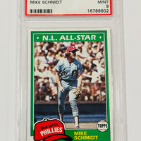 Mike Schmidt 1981 Topps Phillies Baseball Card PSA 9