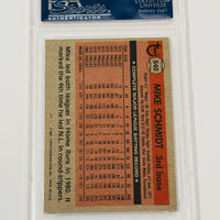 Mike Schmidt 1981 Topps Phillies Baseball Card PSA 9