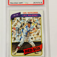 Carl Yastrzemski 1980 Topps Signed Red Sox Baseball Card PSA