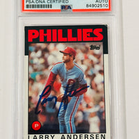 Larry Anderson 1986 Topps Signed Phillies Baseball Card PSA