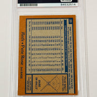Pete Rose 1978 Topps Signed Reds Baseball Card PSA "Hit Streak"