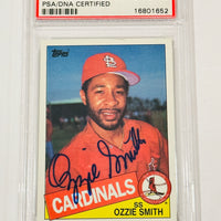 Ozzie Smith 1985 Topps Cardinals Signed Baseball Card PSA