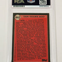 Lou Brock 1989 TBTC Topps Cardinals Signed Baseball Card PSA