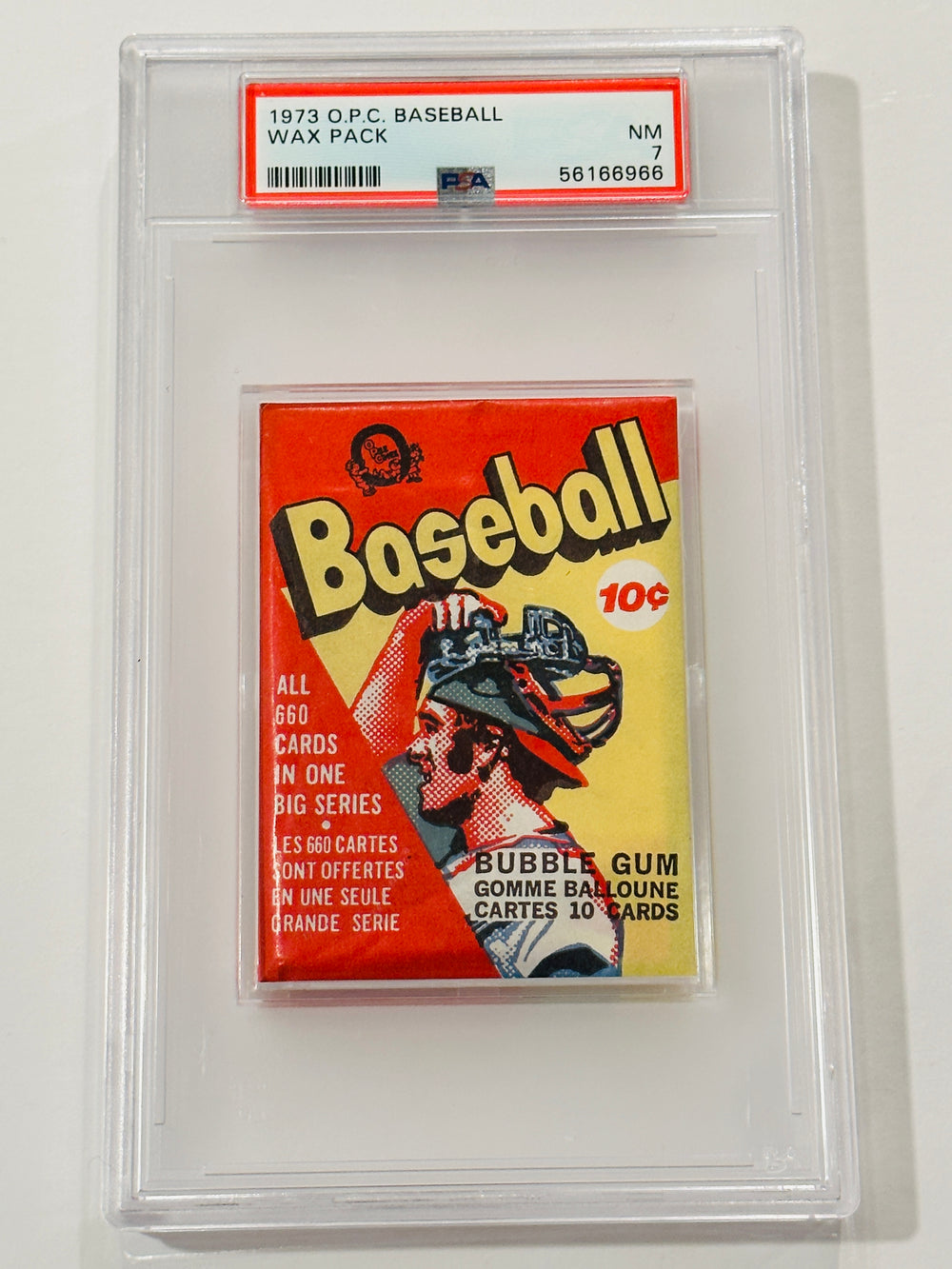 1973 O-Pee-Chee All Series Baseball Card Sealed Pack PSA 7 Mike Schmidt Possible