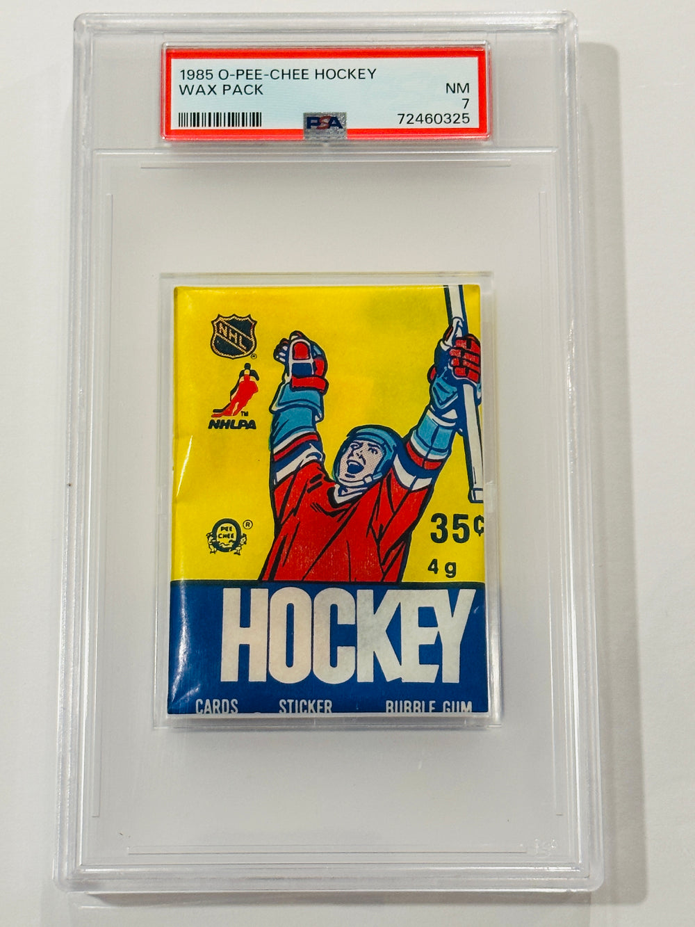1985 O-Pee-Chee Hockey Sealed Pack PSA 7 (Mario Lemieux Rookie)