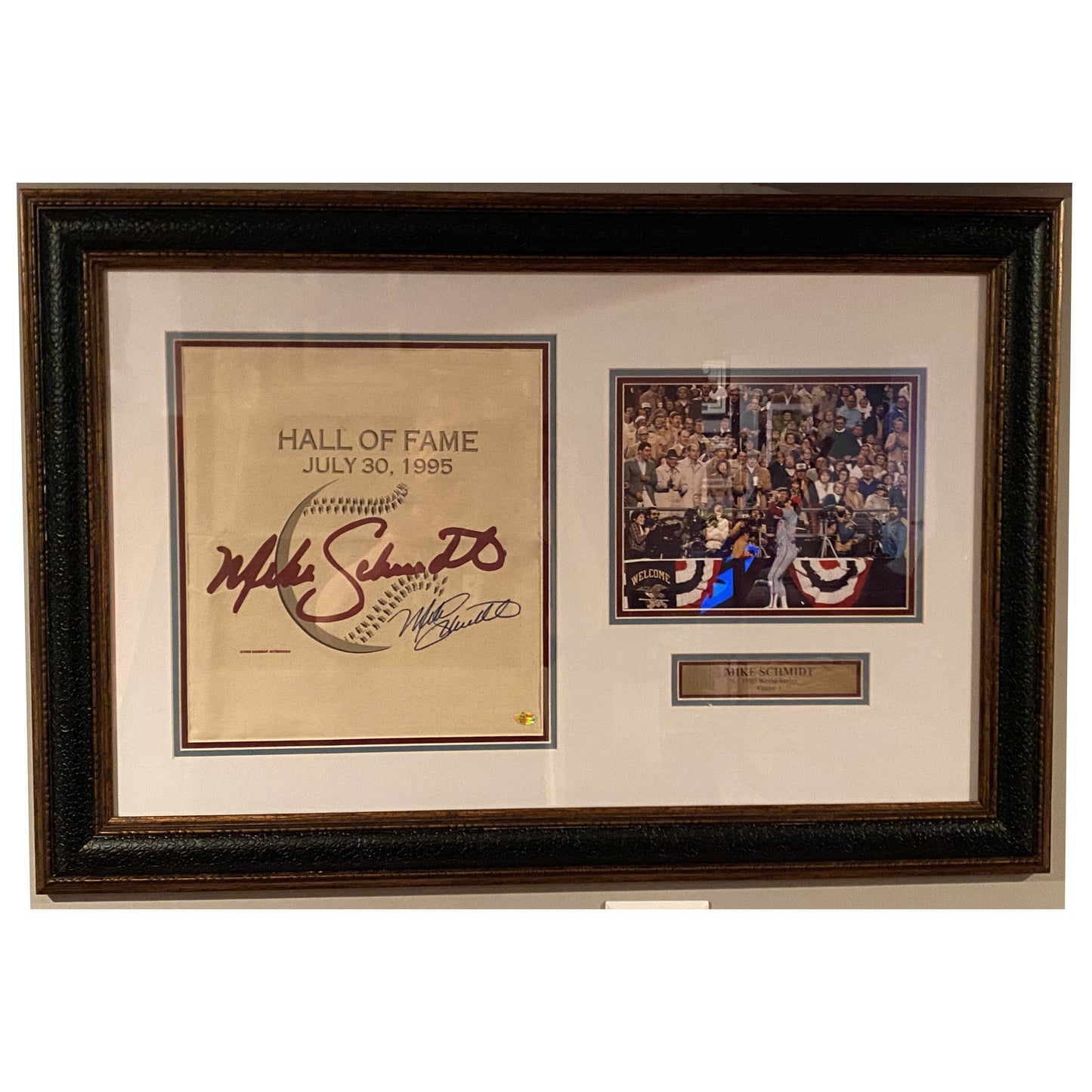 Mike Schmidt Signed 1980 WS Phillies Canvas Large Display - SGC
