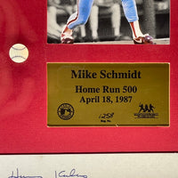 Mike Schmidt Framed Audio 500 HR Call Signed by Harry Kalas Framed.