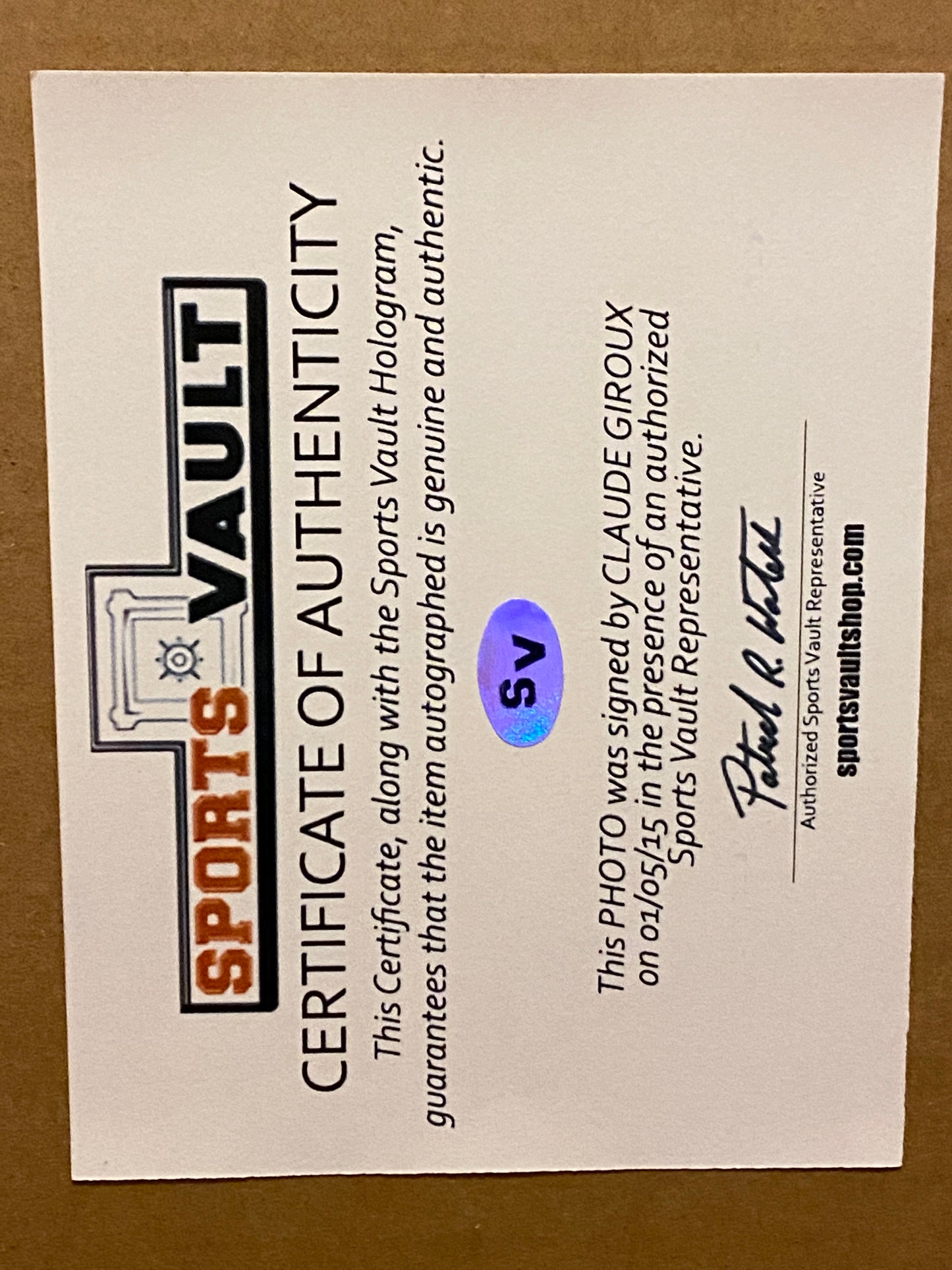 Claude Giroux Signed 16x20 Flyers Photo Framed. Sports Vault