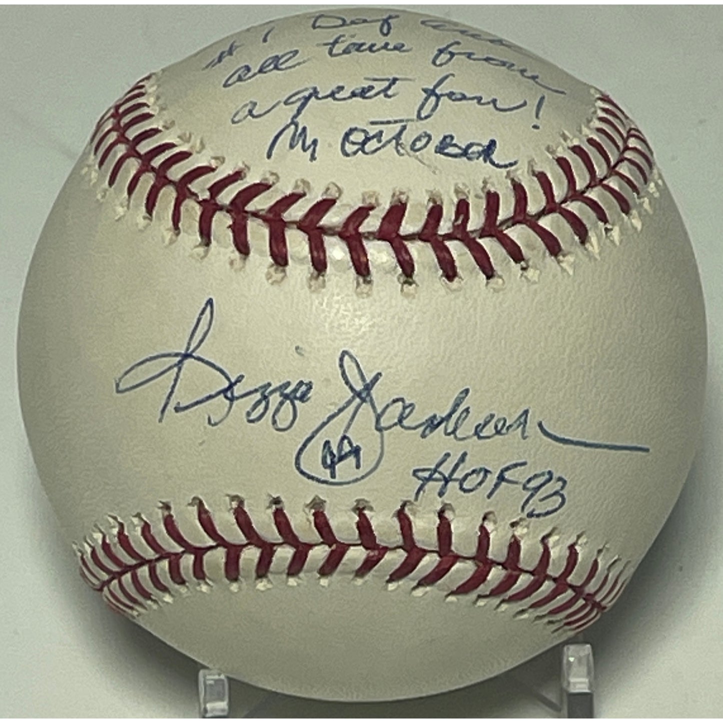 Reggie Jackson Signed to Reggie White OML Baseball - JSA