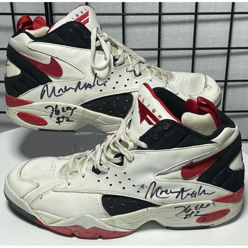 Moses Malone 76ers Signed Game Used Shoes - PSA Auction Letter