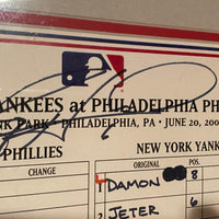 Phillies Lineup Card Signed by Ryan Howard 7 RBI Game vs Yankees. MLB Cert.